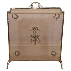 Antique Lovely 19th Century Brass Fire Screen