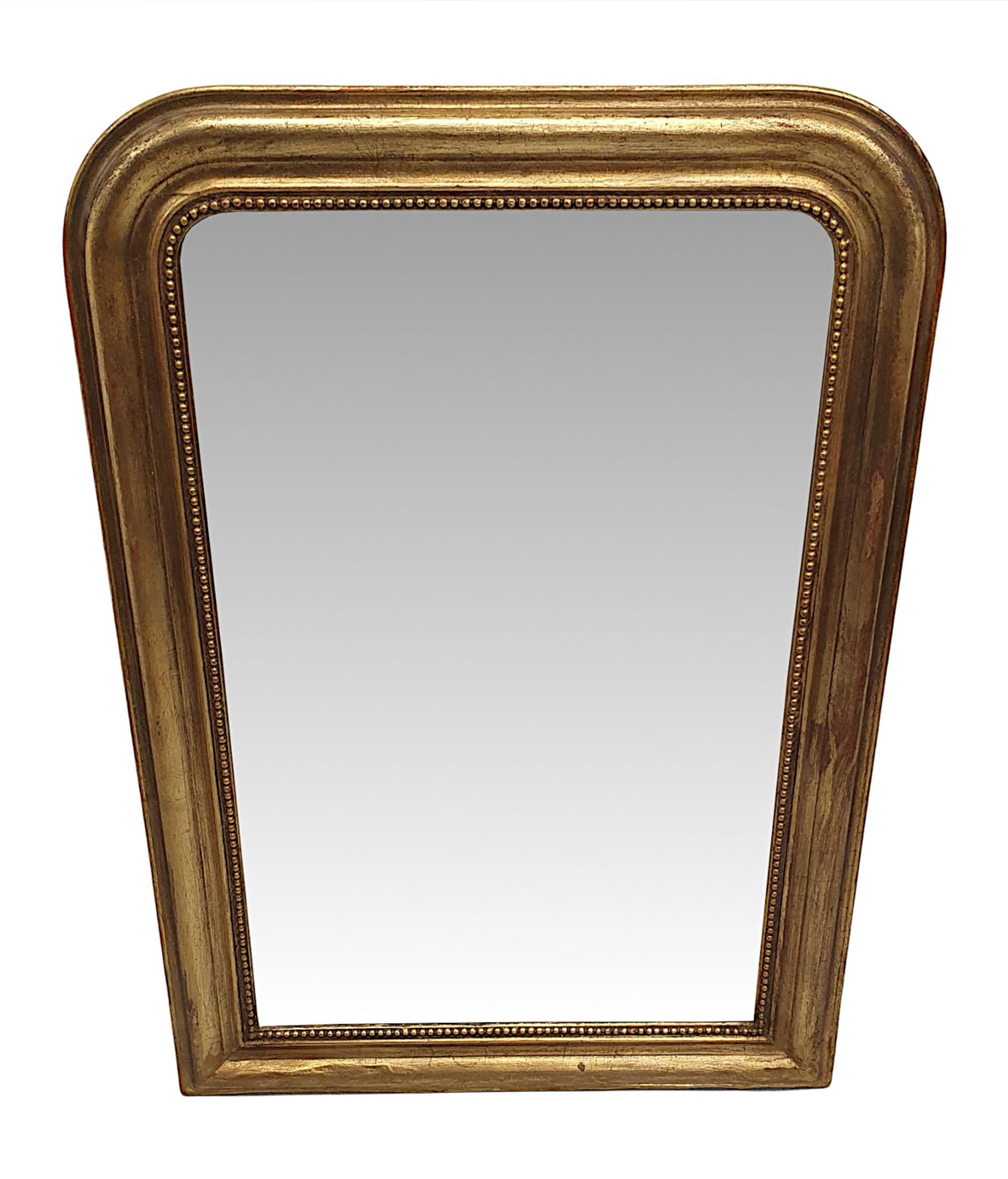 Anglais Miroir d'entrée ou de salle de bain en bois doré du 19e siècle en vente