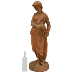 A lovely and most unique Continental mid 19th century Terra Cotta statue