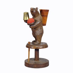 A Lovely Carved Black Forest Bear for Sewing Utensils, Pierre Michel, Brienz