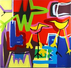 Art contemporain, abstrait et expressionniste, acrylique sur toile « A Lovely Day », 2018