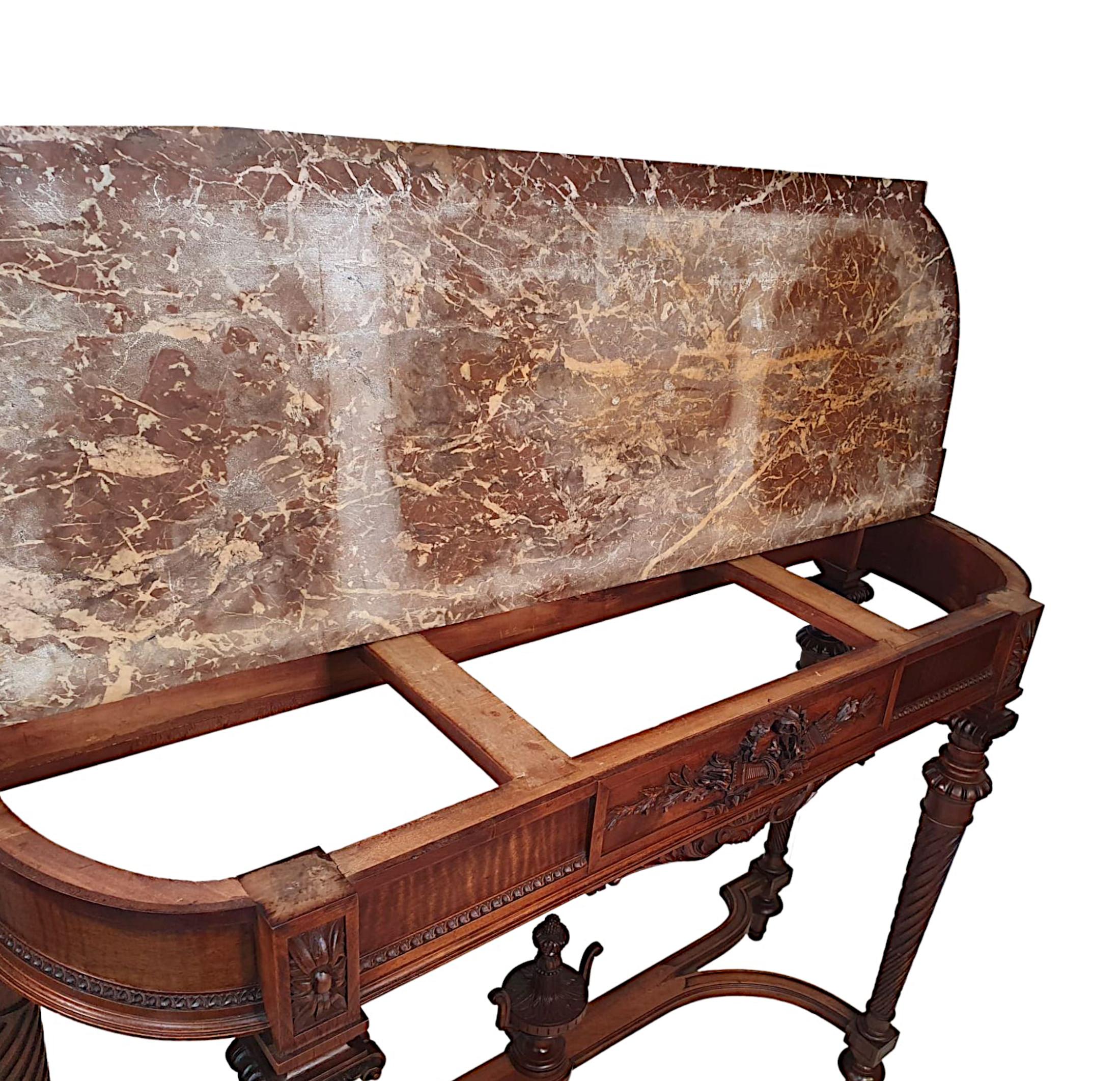 Lovely Early 20th Century Marble Top Console Table For Sale 9