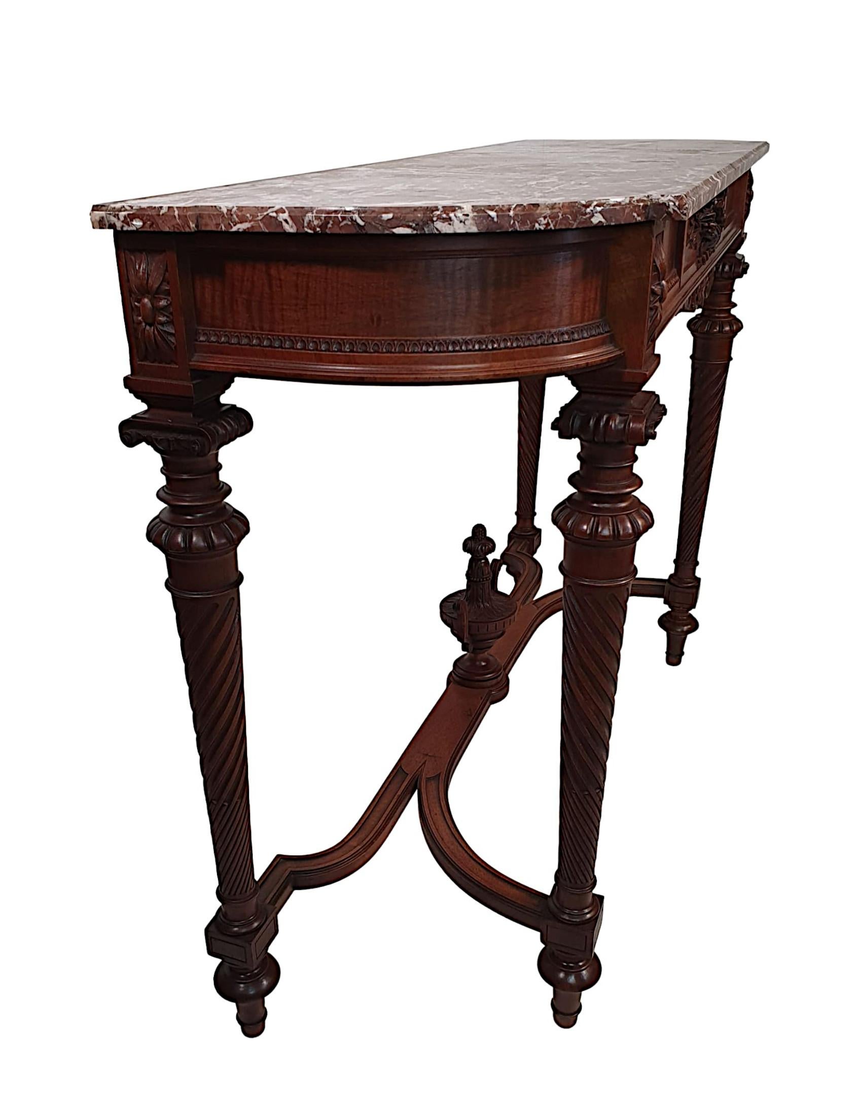 English Lovely Early 20th Century Marble Top Console Table For Sale