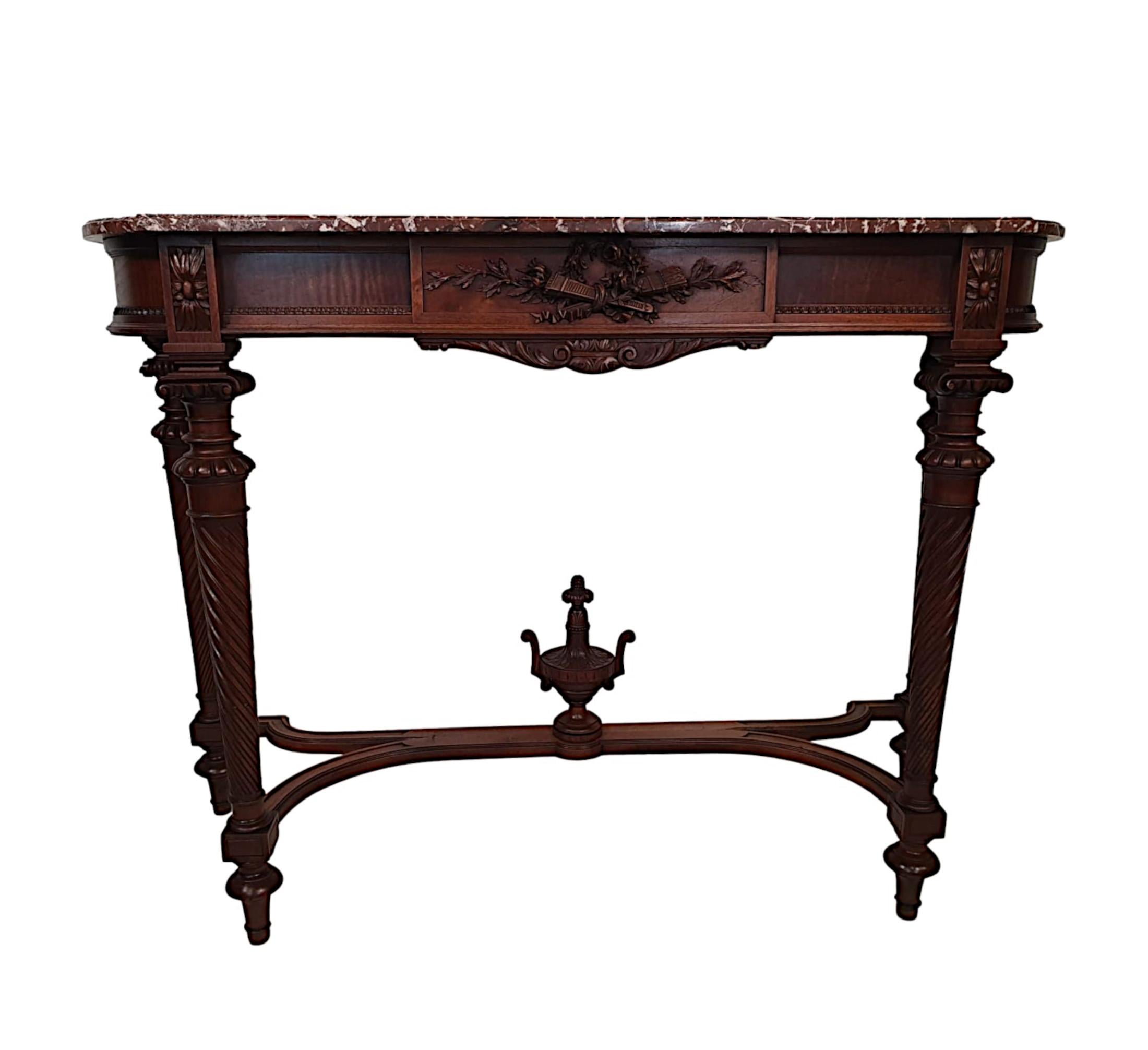 Lovely Early 20th Century Marble Top Console Table For Sale 1