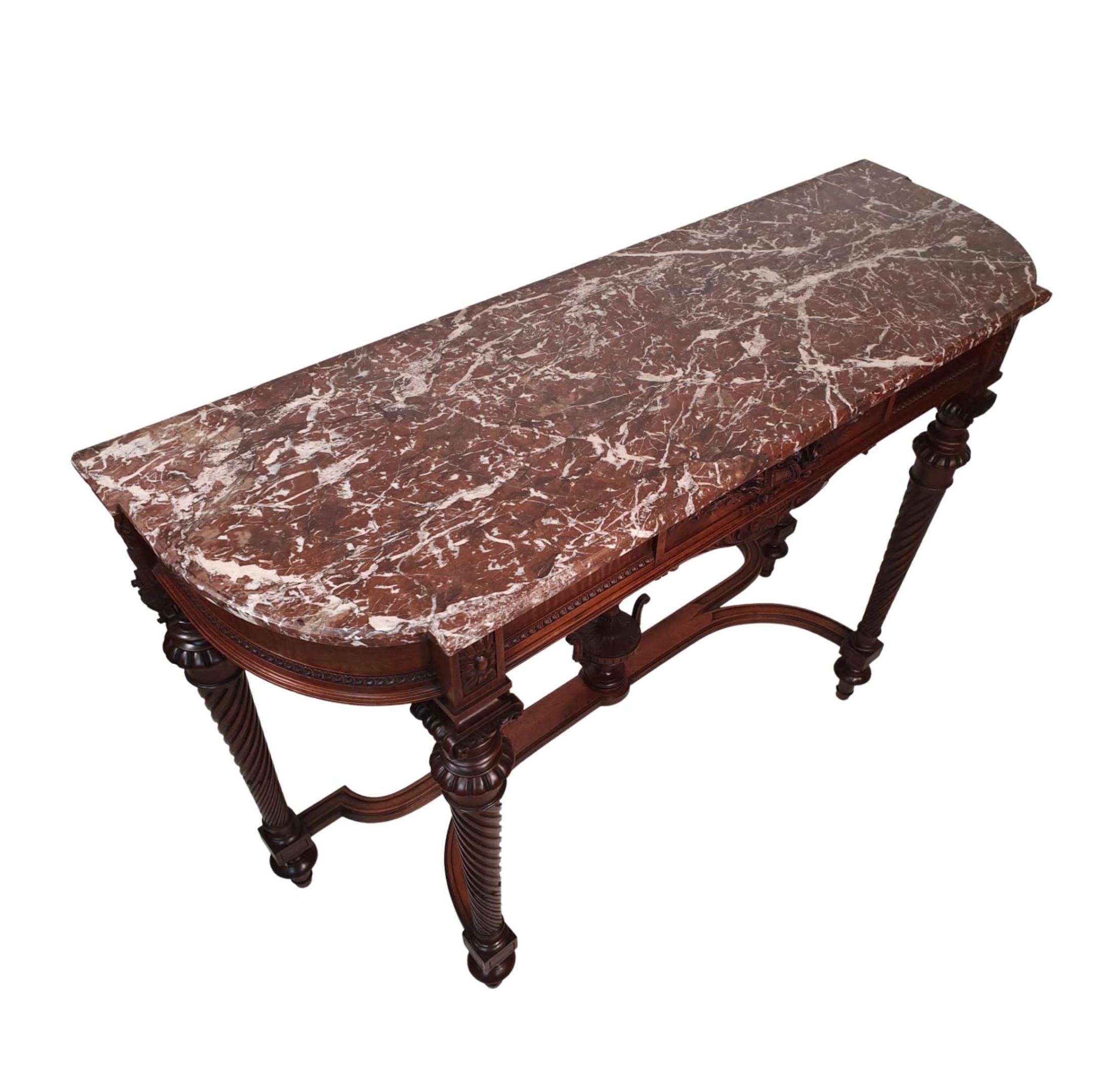 Lovely Early 20th Century Marble Top Console Table For Sale 2