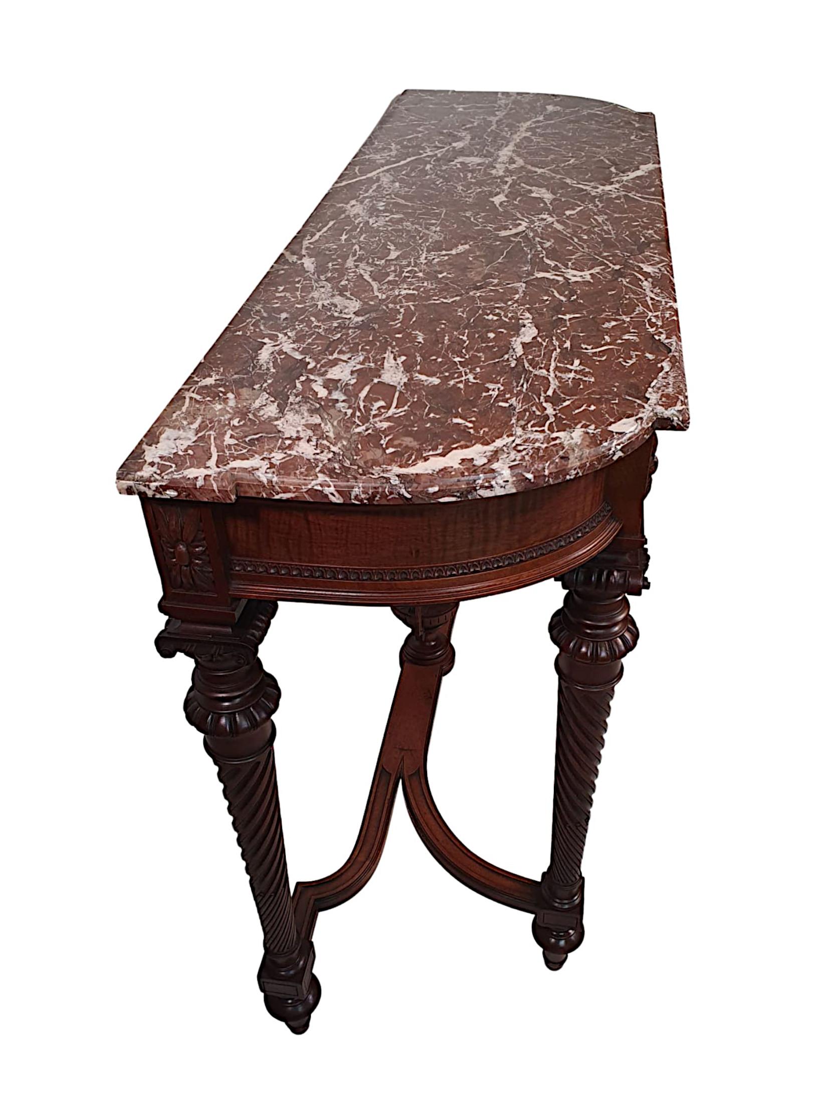 Lovely Early 20th Century Marble Top Console Table For Sale 3
