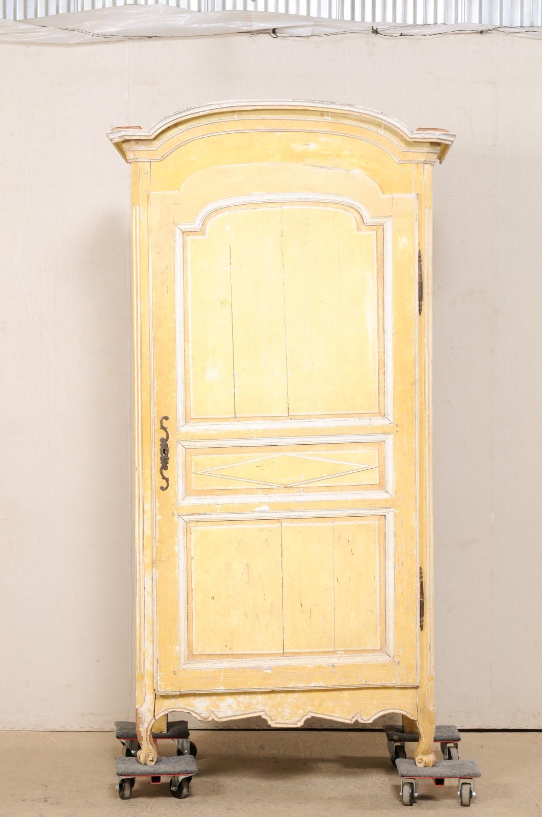 Lovely French Pantry Cabinet W/Its Original Yellow Paint, 19th C For Sale 2