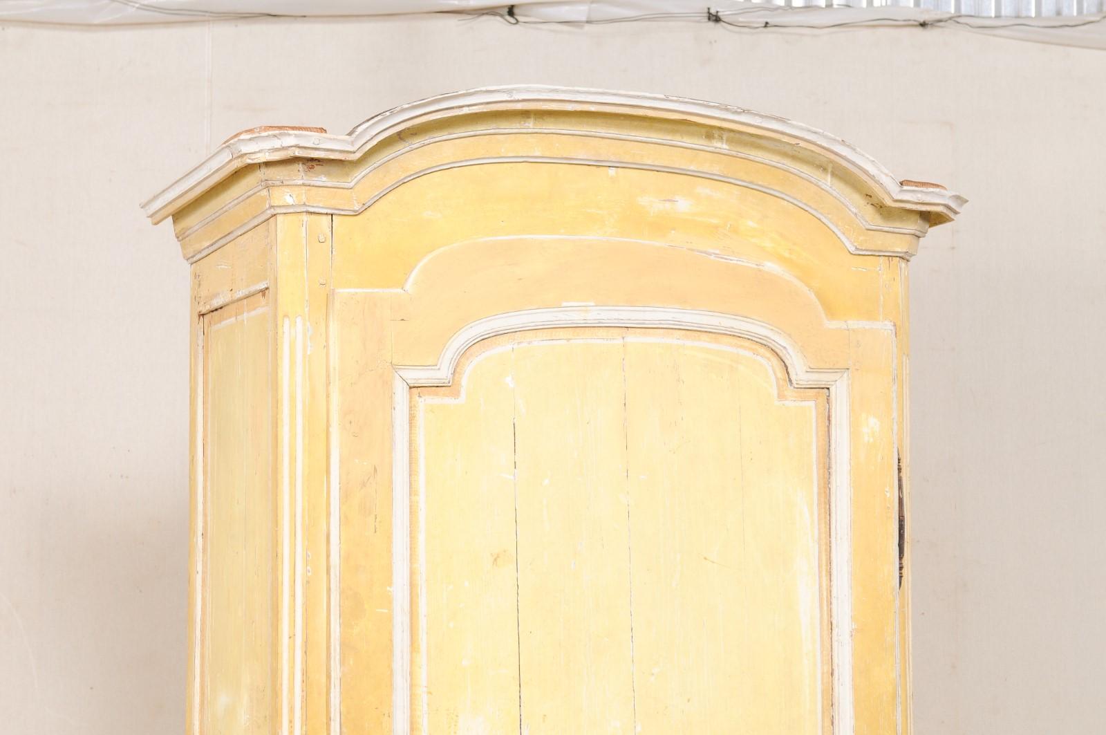 European Lovely French Pantry Cabinet W/Its Original Yellow Paint, 19th C For Sale