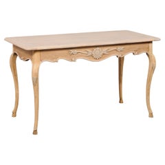 Vintage A Lovely French Desk w/Scalloped Apron & Sunflower Motif