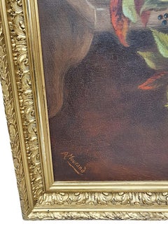 Paire de peintures à l'huile du début du 20e siècle encadrées en bois doré