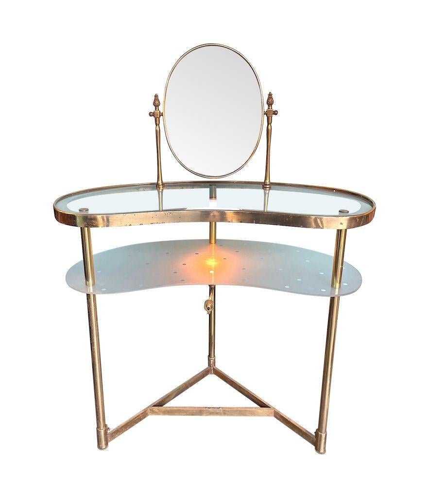 A lovely Italian 1950s brass dressing table attributed to Luigi Brusotti 5