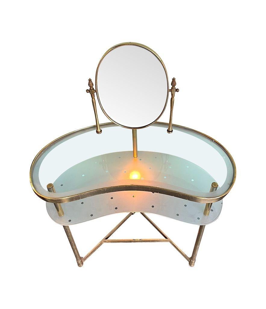 A lovely Italian 1950s brass dressing table attributed to Luigi Brusotti 7