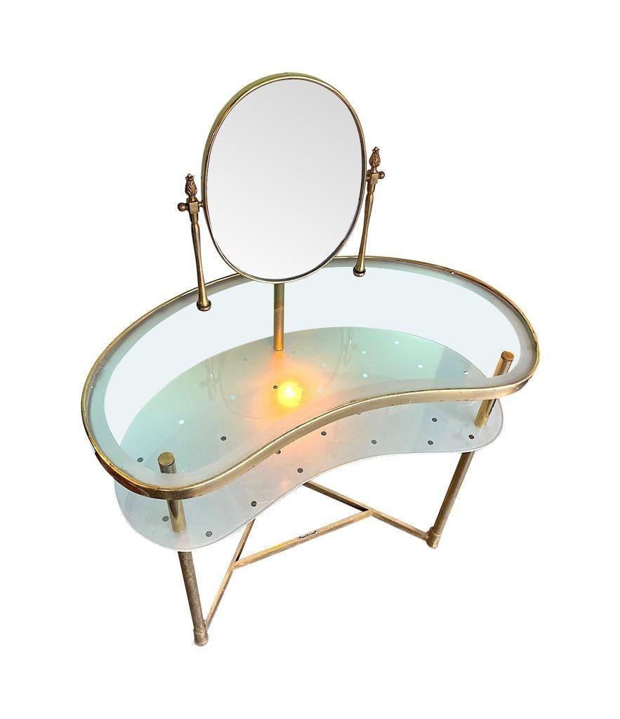 A lovely Italian 1950s brass dressing table attributed to Luigi Brusotti 12