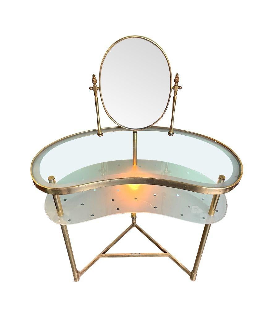 Brass A lovely Italian 1950s brass dressing table attributed to Luigi Brusotti