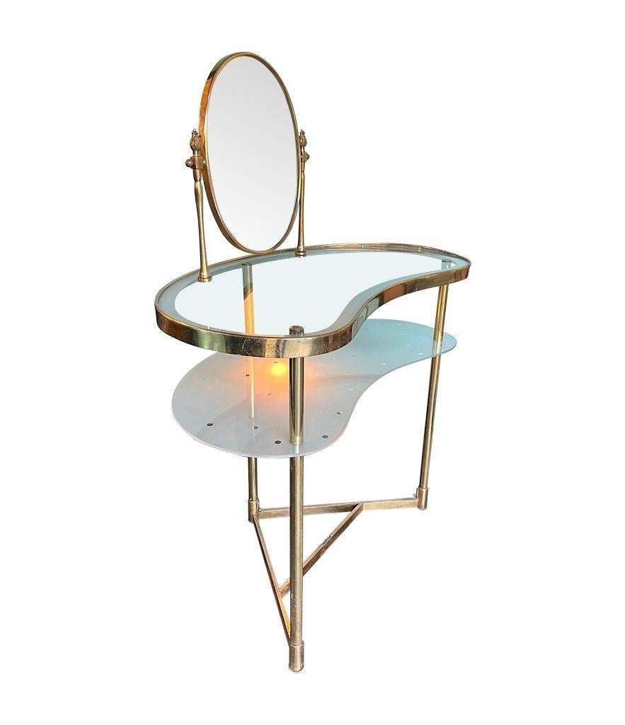 A lovely Italian 1950s brass dressing table attributed to Luigi Brusotti 1