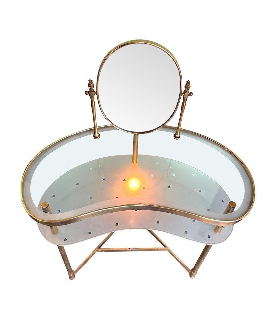 A lovely Italian 1950s brass dressing table attributed to Luigi Brusotti 3