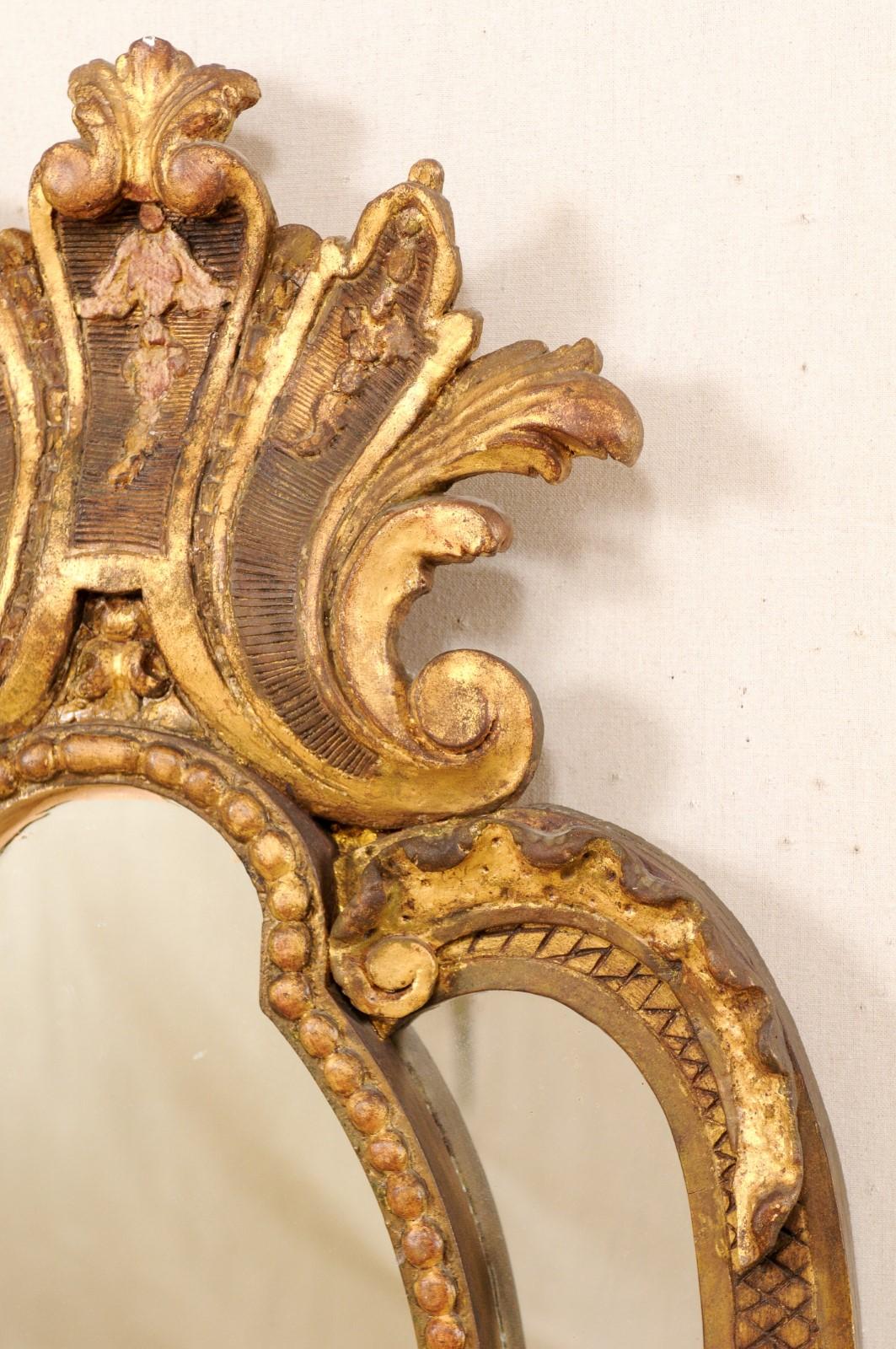 Lovely Carved and Giltwood Mirror with Acanthus Leaf Motif, Mid-20th Century 1