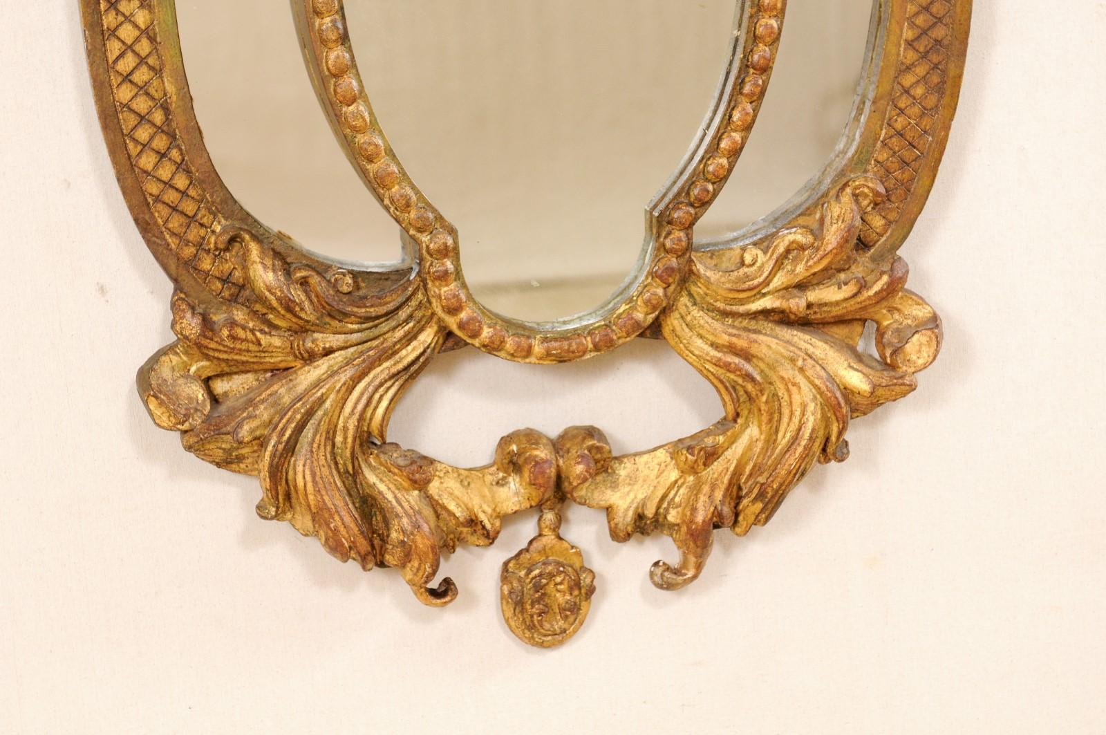 Lovely Carved and Giltwood Mirror with Acanthus Leaf Motif, Mid-20th Century 3