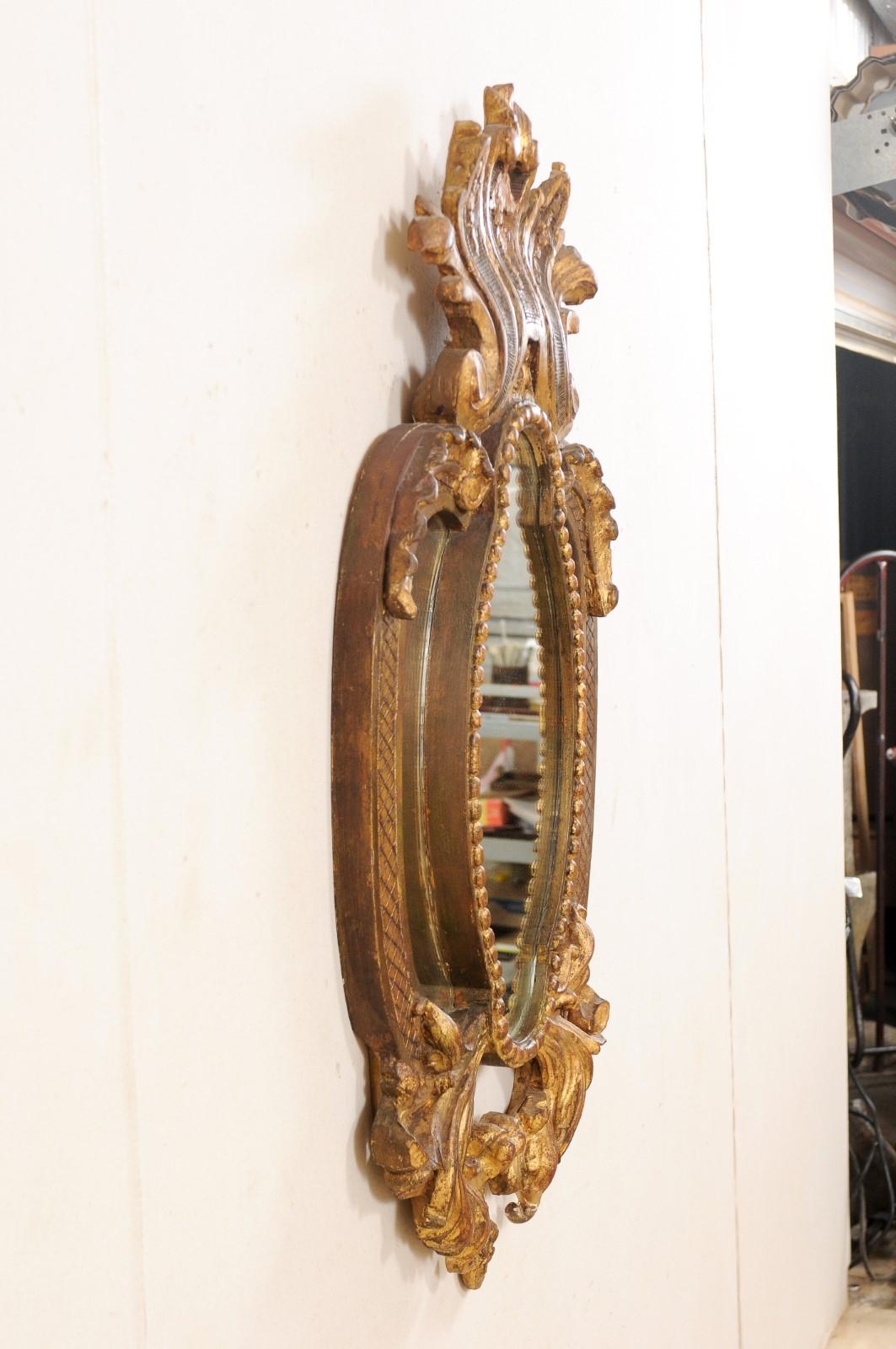 Lovely Carved and Giltwood Mirror with Acanthus Leaf Motif, Mid-20th Century 5