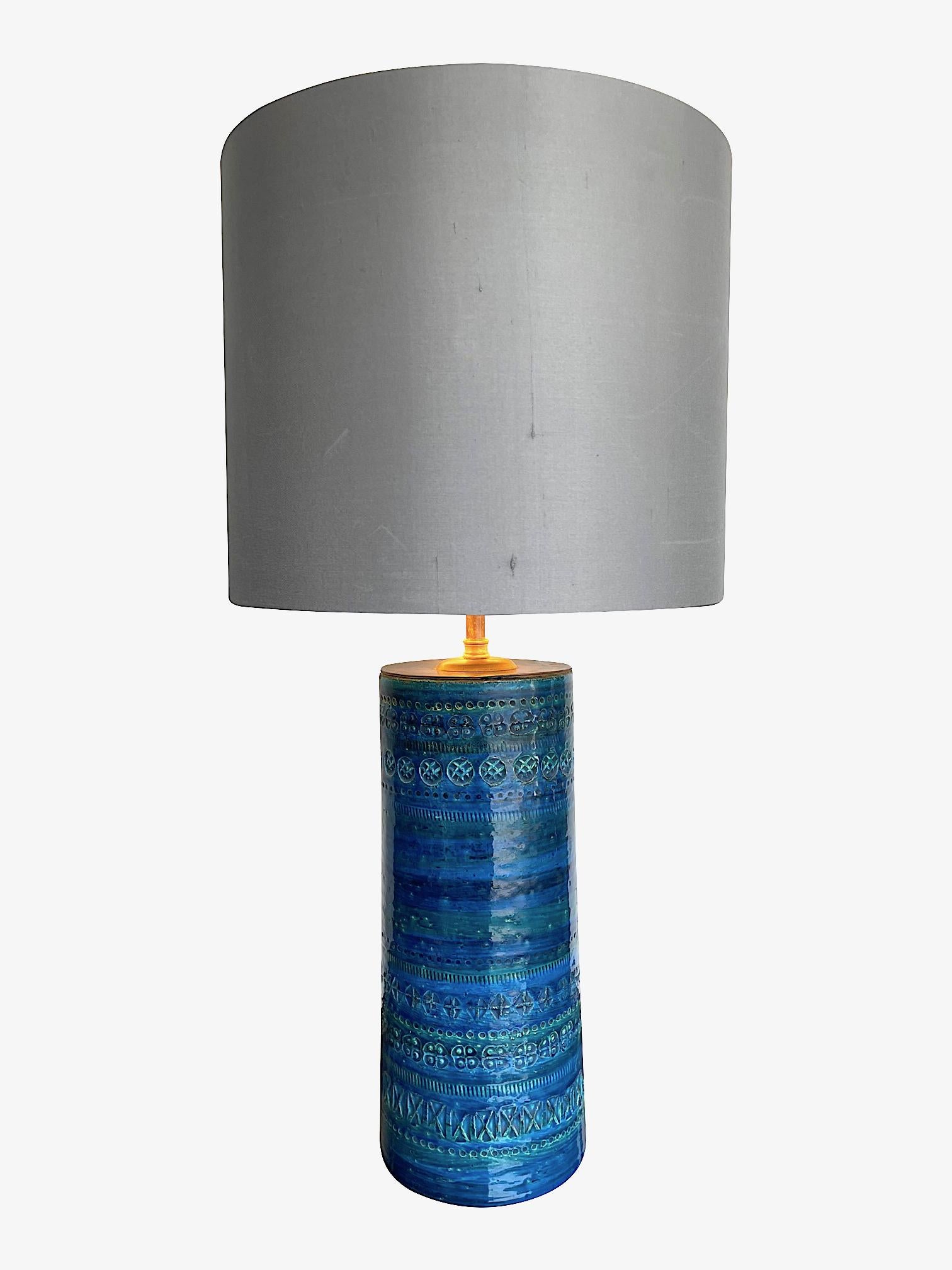Italian Lovely Large 1960s Bitossi Ceramic Lamp by Aldo Londi in Famous 