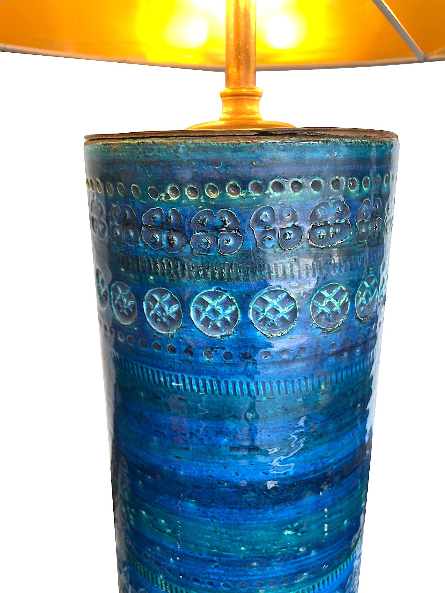 Lovely Large 1960s Bitossi Ceramic Lamp by Aldo Londi in Famous 