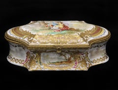 A Lovely Late 19th Century White and Gilded Sèvres Style Porcelain Box