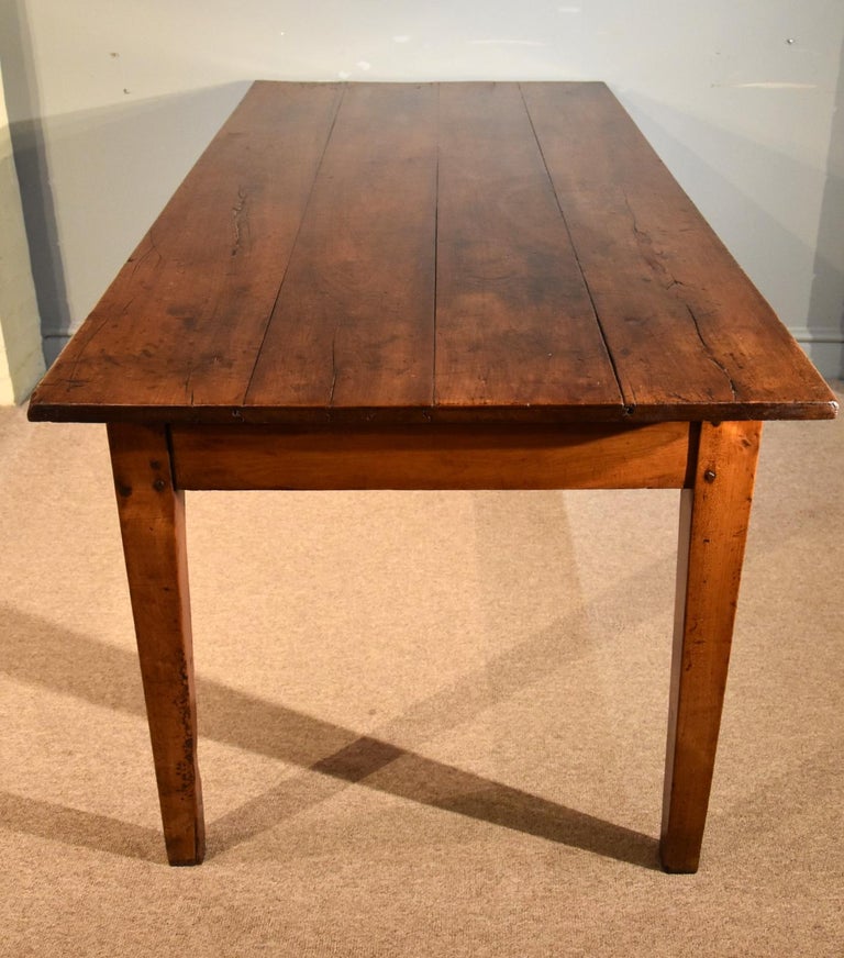 Lovely Mid19th Century French Cherry Wood Farmhouse Table For Sale at