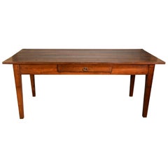 Antique Lovely Mid-19th Century French Cherry Wood Farmhouse Table