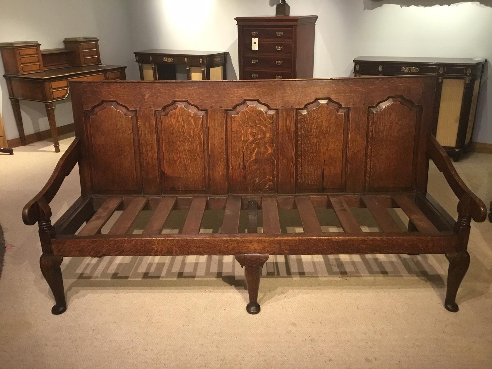 Lovely Oak 18th Century Original Five Panel Settle In Excellent Condition For Sale In Darwen, GB