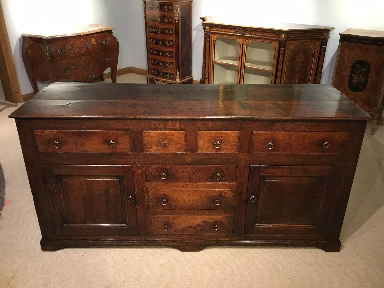 Lovely Oak Mid-18th Century Antique Dresser Base 13