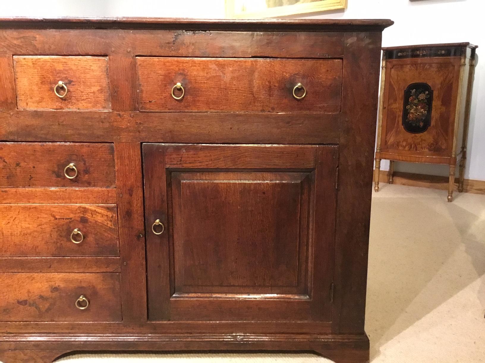 Lovely Oak Mid-18th Century Antique Dresser Base 1