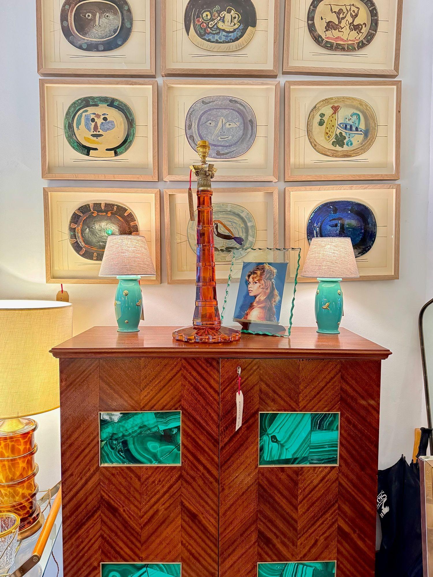 Une belle paire de lampes en Staffordshire des années 1930 par Clarice Cliff en vente 9