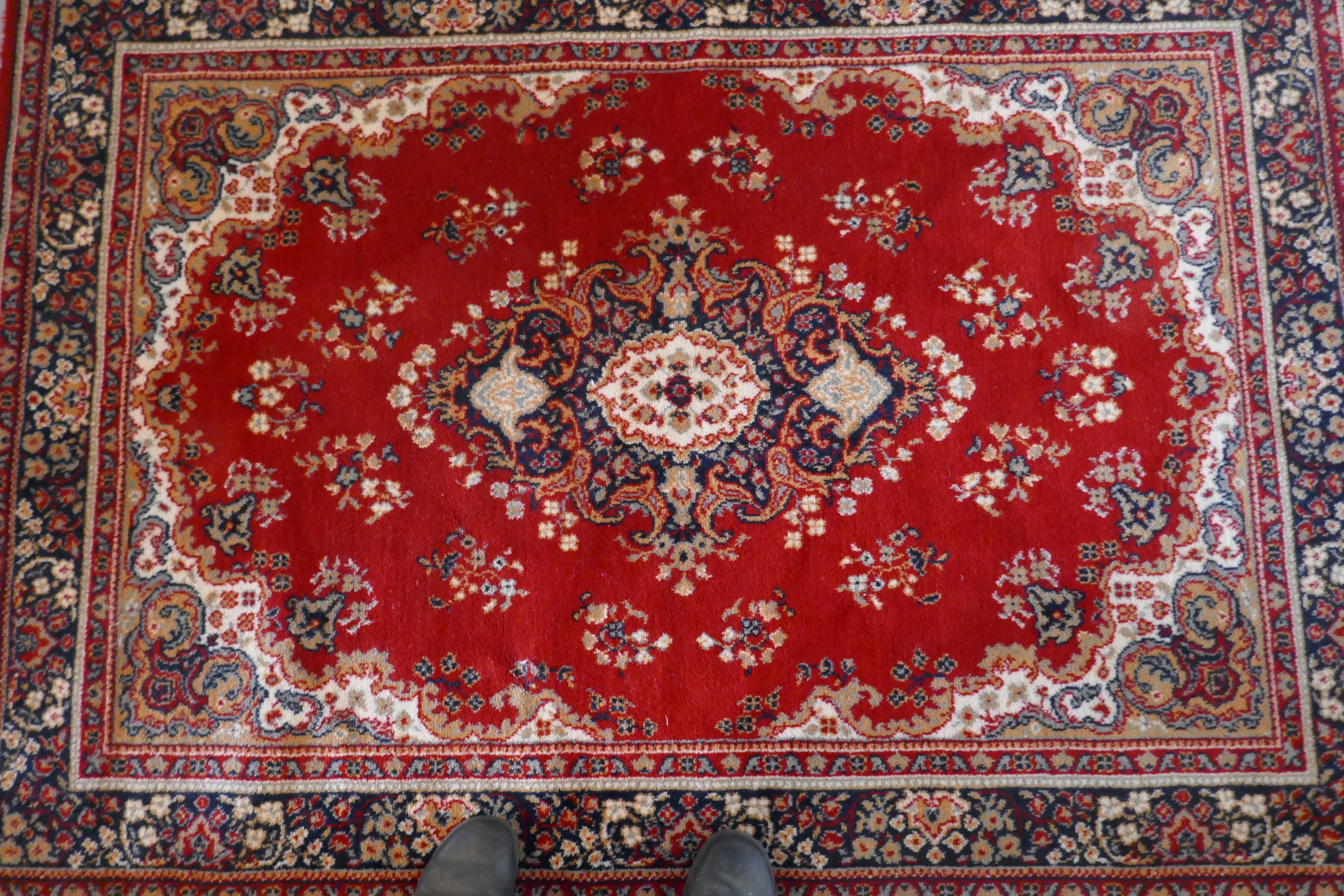 20th Century Lovely Pair of Bright Red Wool Rugs For Sale