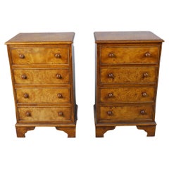 Lovely Pair of Burr Walnut Bedsides/Side Tables