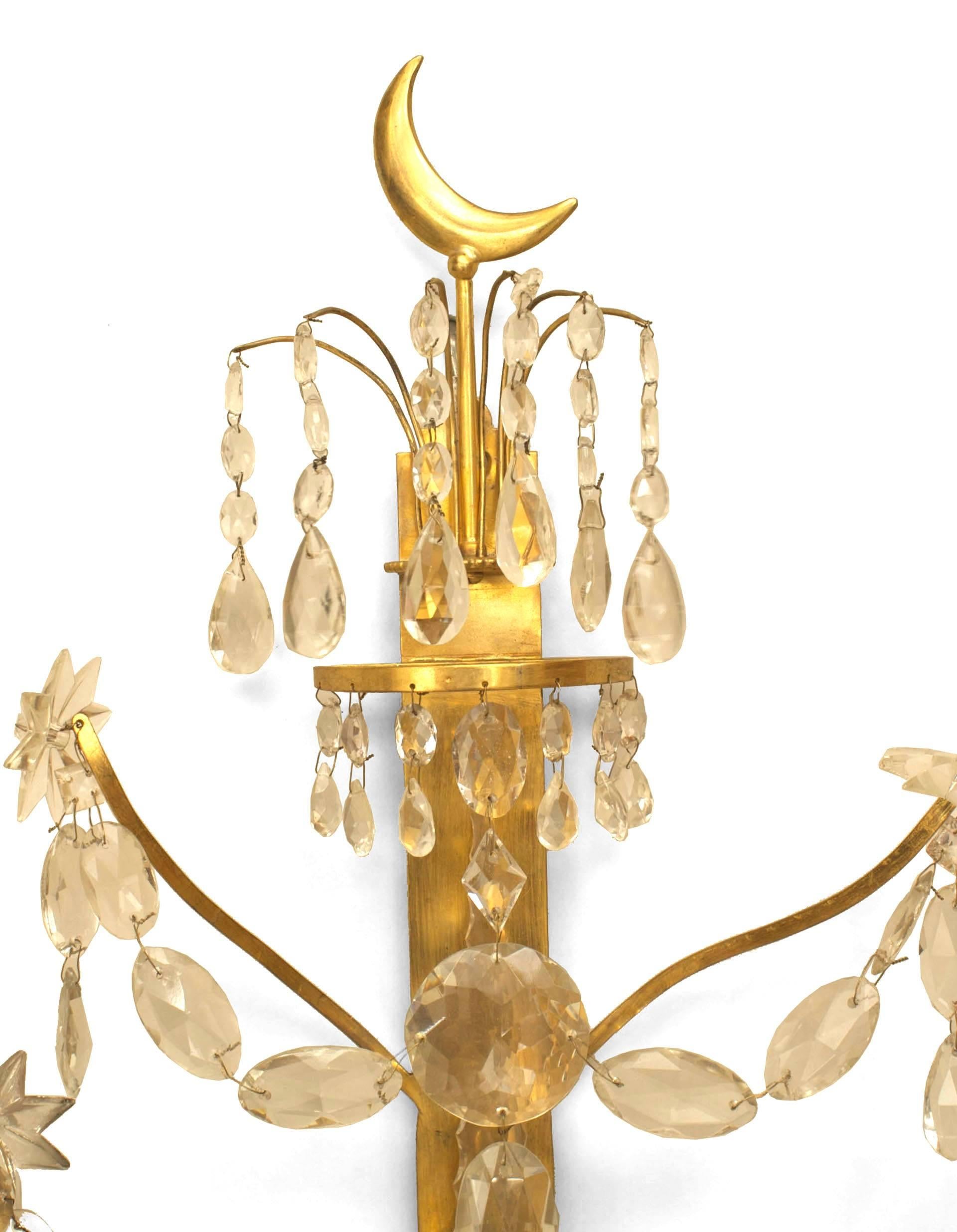 Pair of Continental Gilt Bronze Wall Sconces In Good Condition In New York, NY
