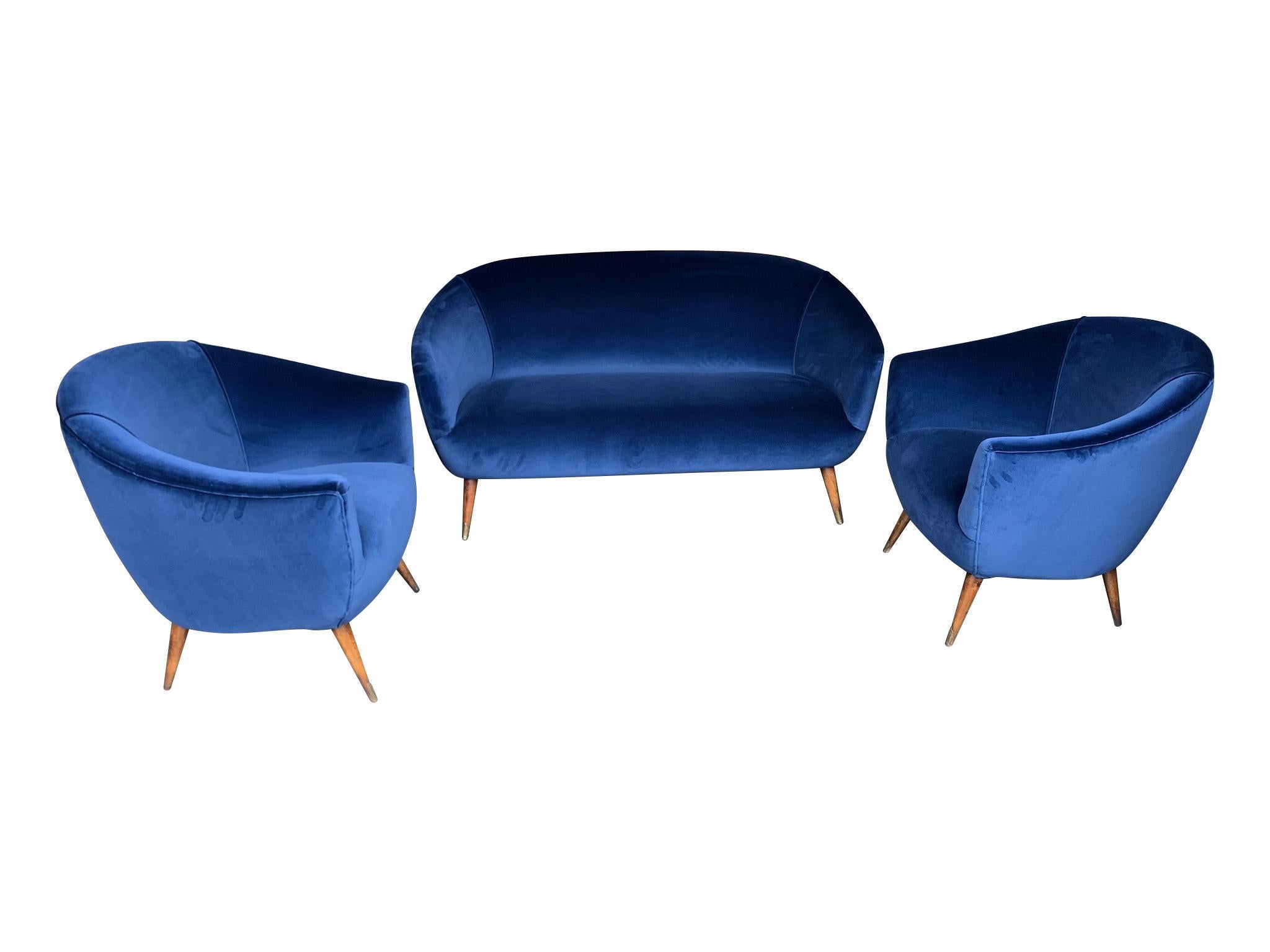 Lovely Pair of Italian 1950s Cocktail Chairs in the Style of Gio Ponti 11