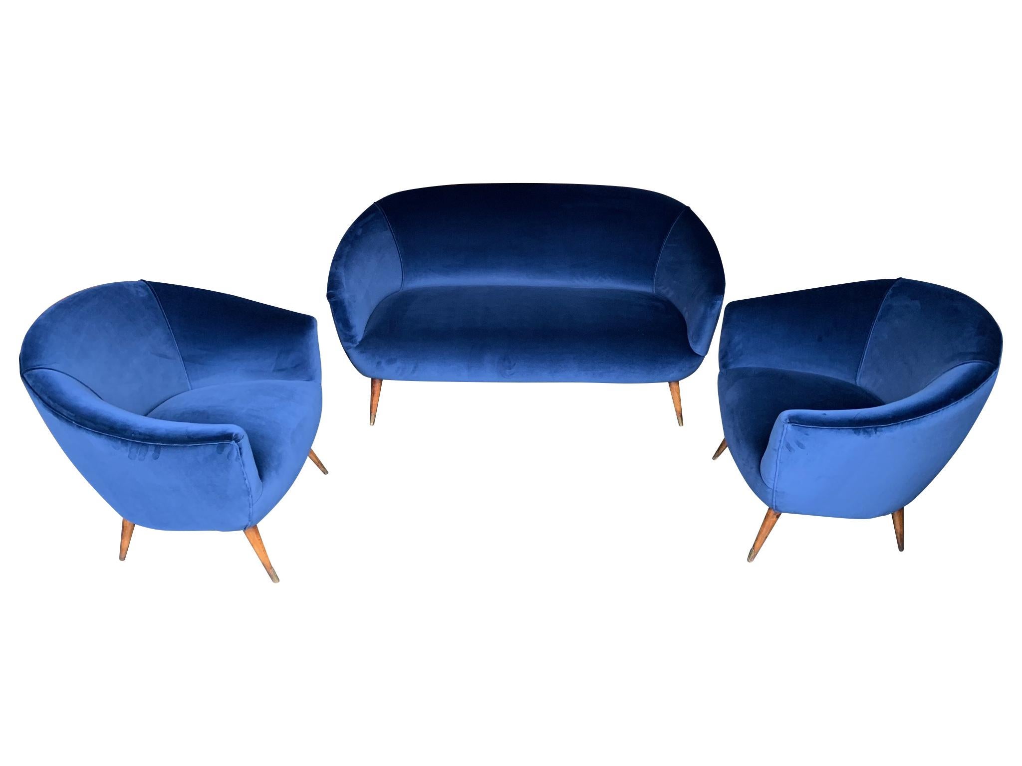 Lovely Pair of Italian 1950s Cocktail Chairs in the Style of Gio Ponti 12