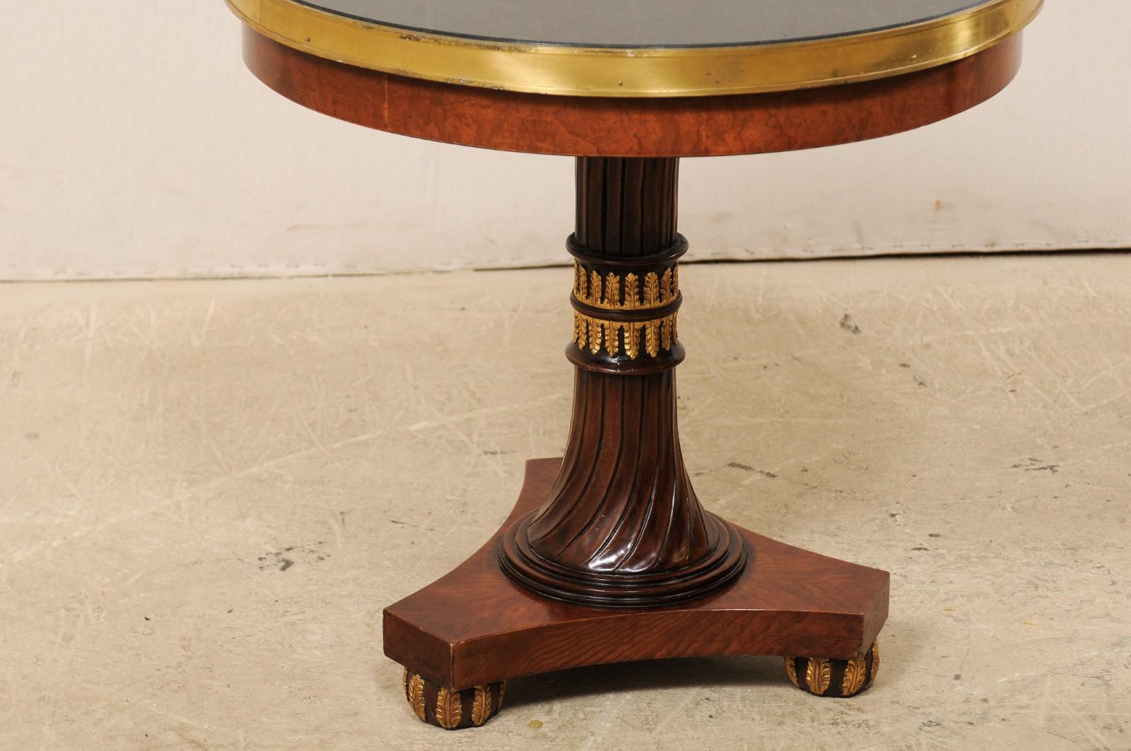 Lovely Pair of Italian Regency-Style Pedestal Side Tables with Granite Tops 6