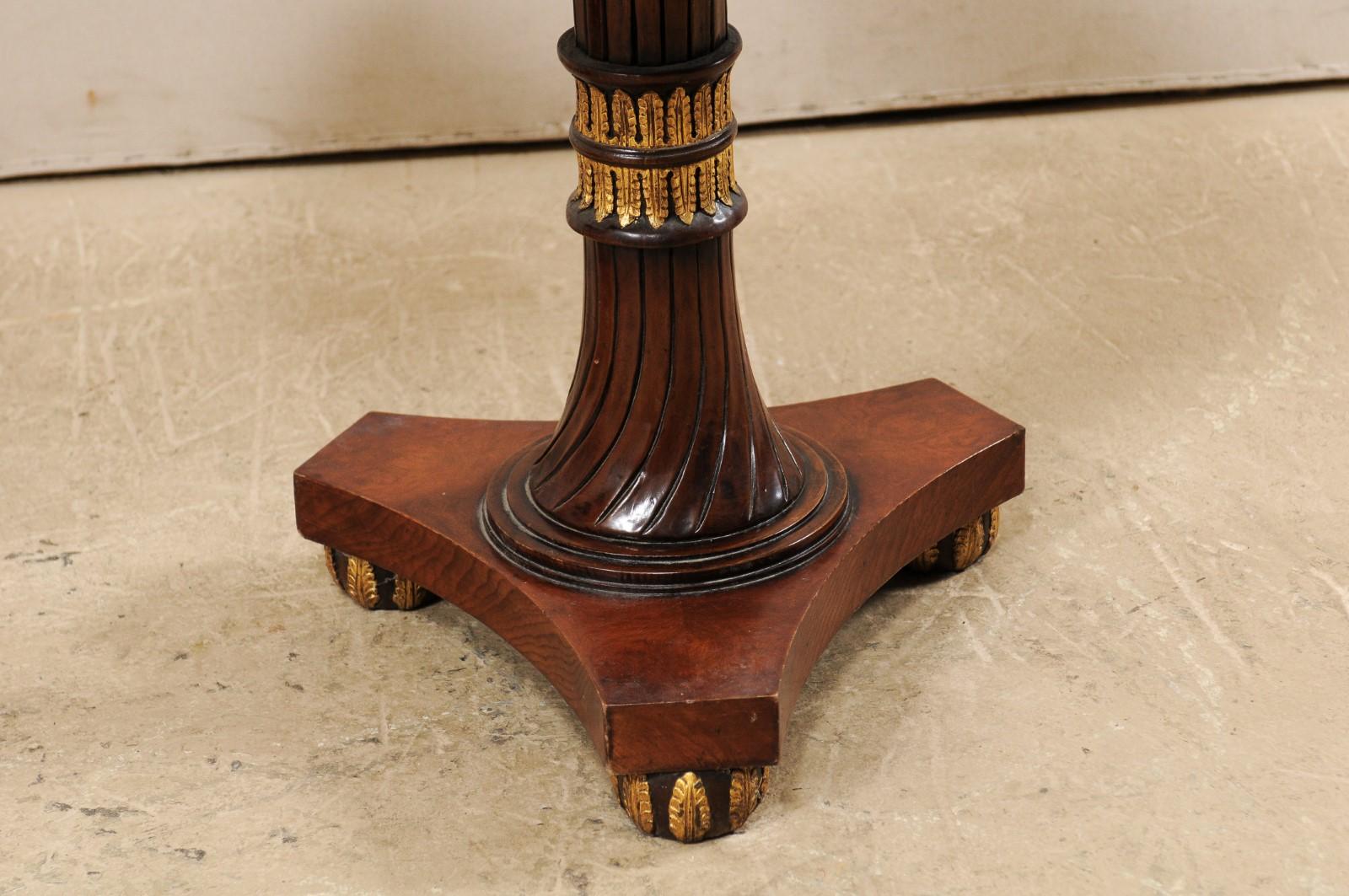 20th Century Lovely Pair of Italian Regency-Style Pedestal Side Tables with Granite Tops