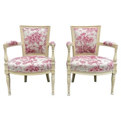 Lovely Pair of Late 19th Century French Painted Armchairs