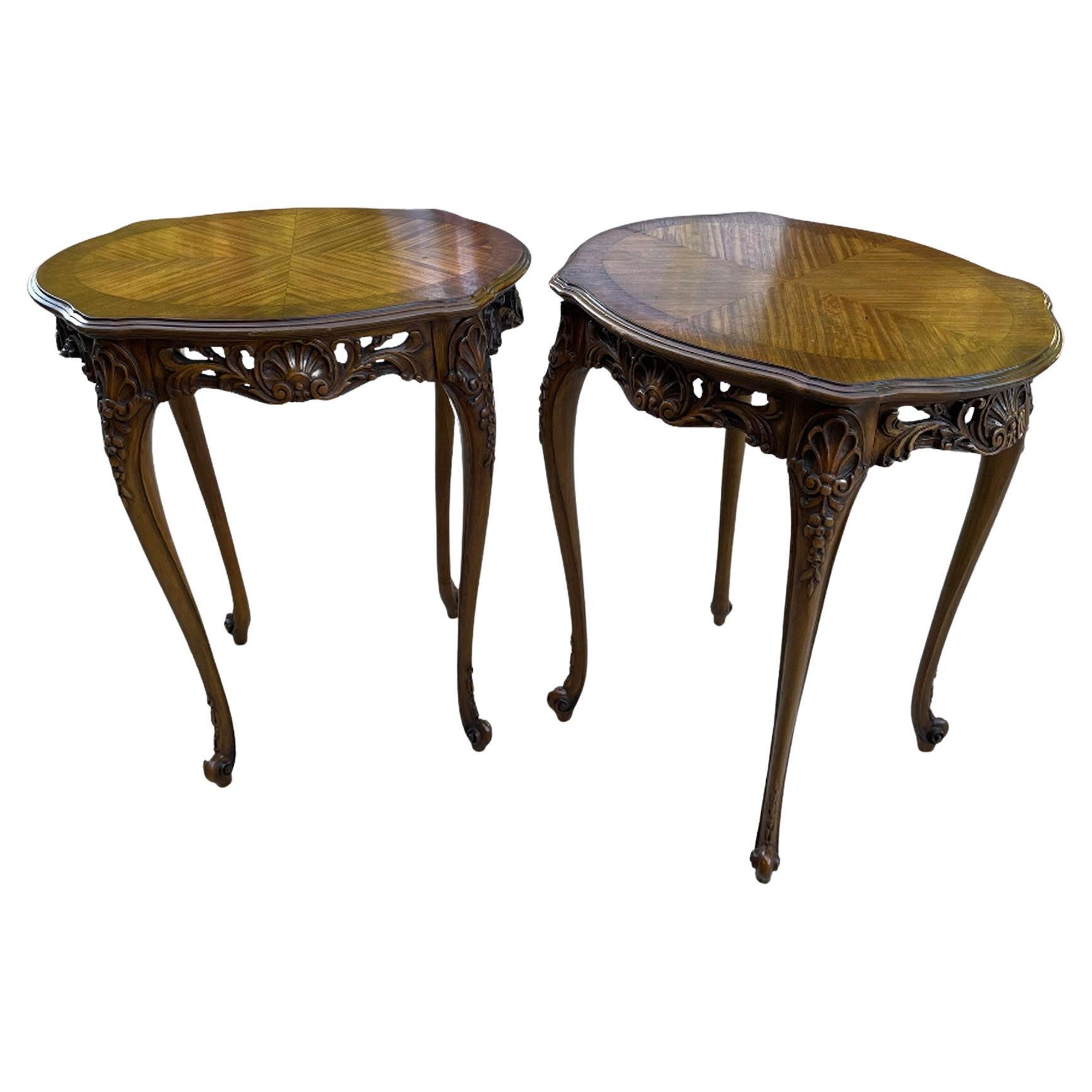 Lovely Pair of Pecan Wood Bedside/Side Tables