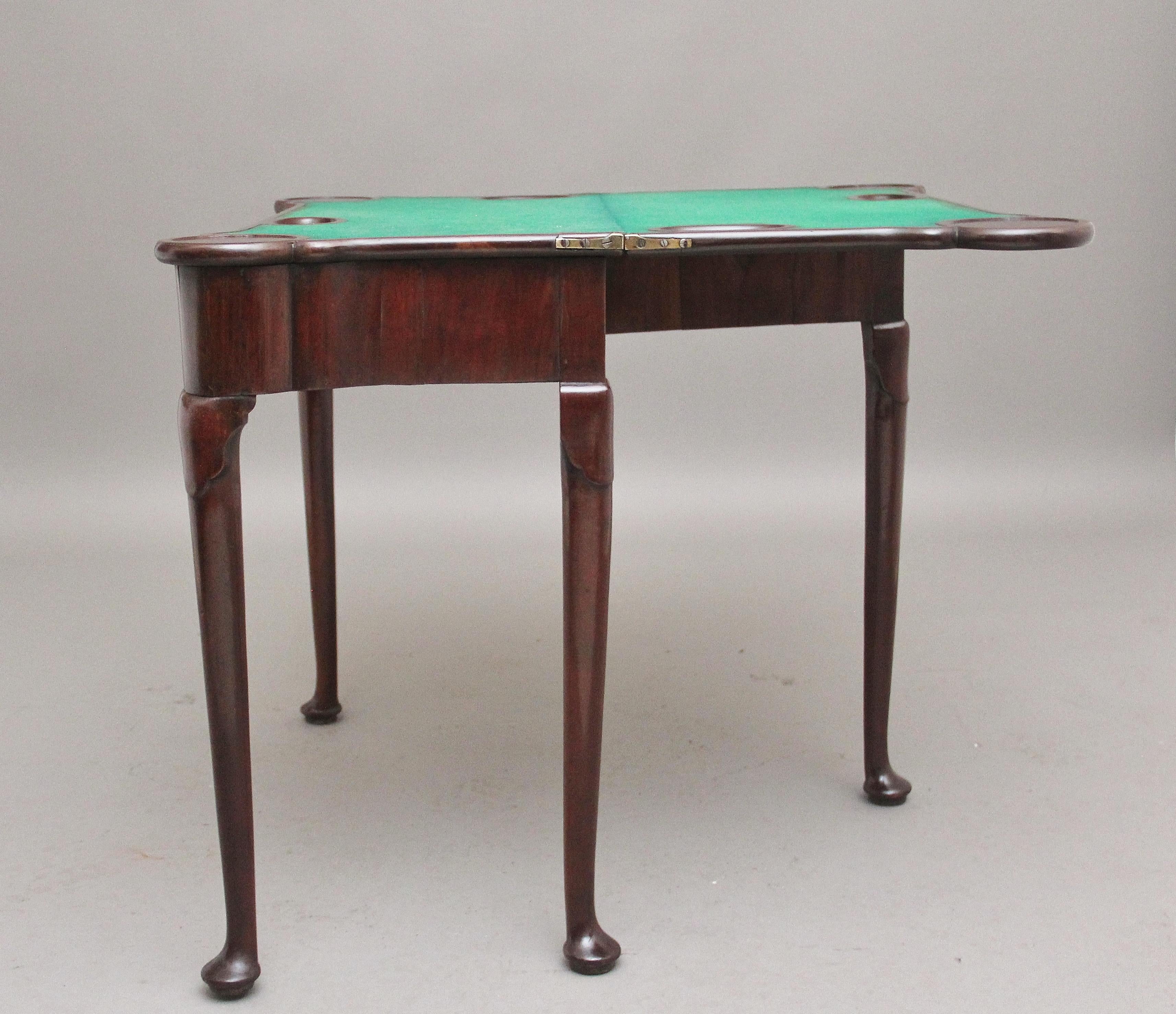 Lovely Quality Mid-18th Century Mahogany Card Table For Sale 5