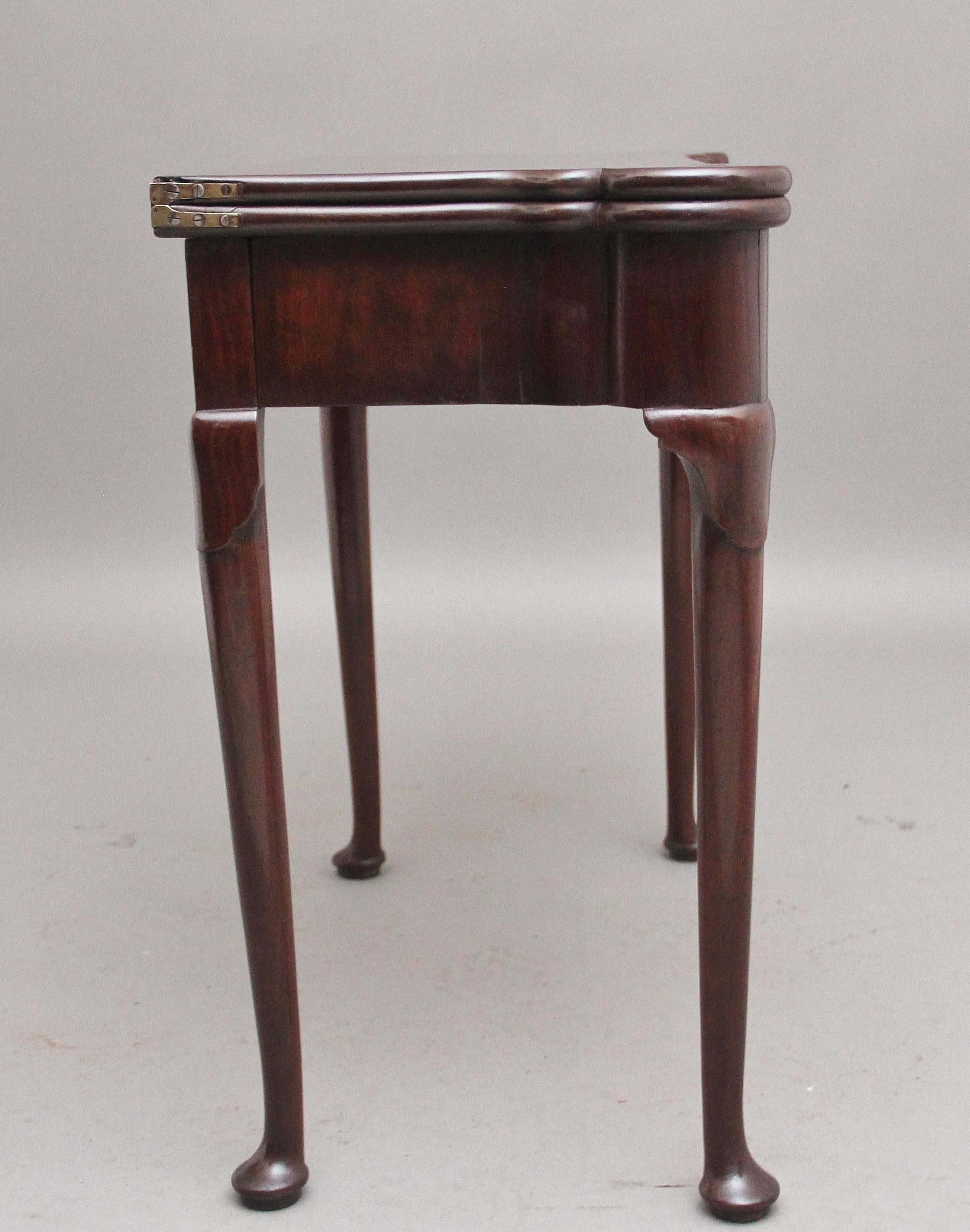 Lovely Quality Mid-18th Century Mahogany Card Table For Sale 1