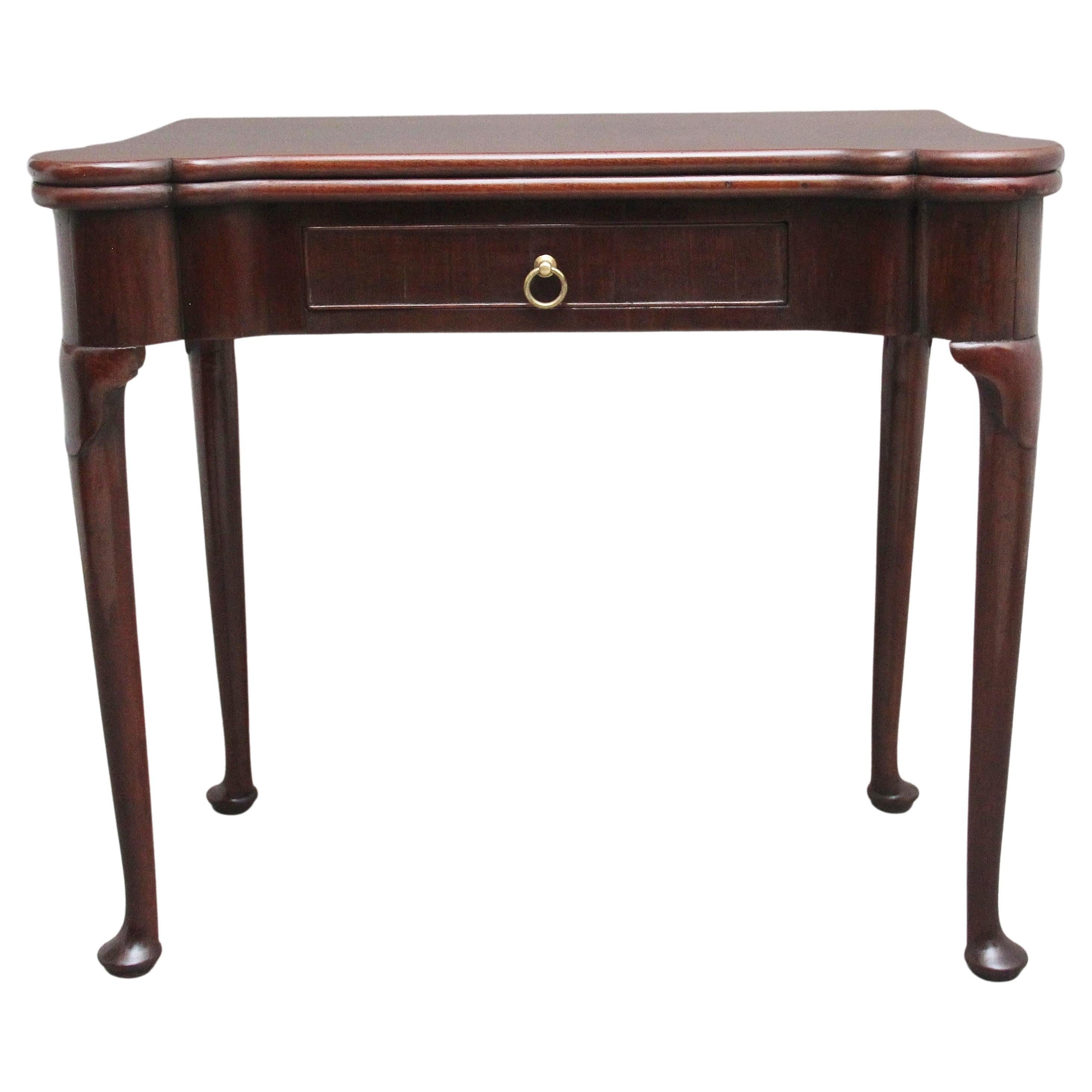 Lovely Quality Mid-18th Century Mahogany Card Table For Sale
