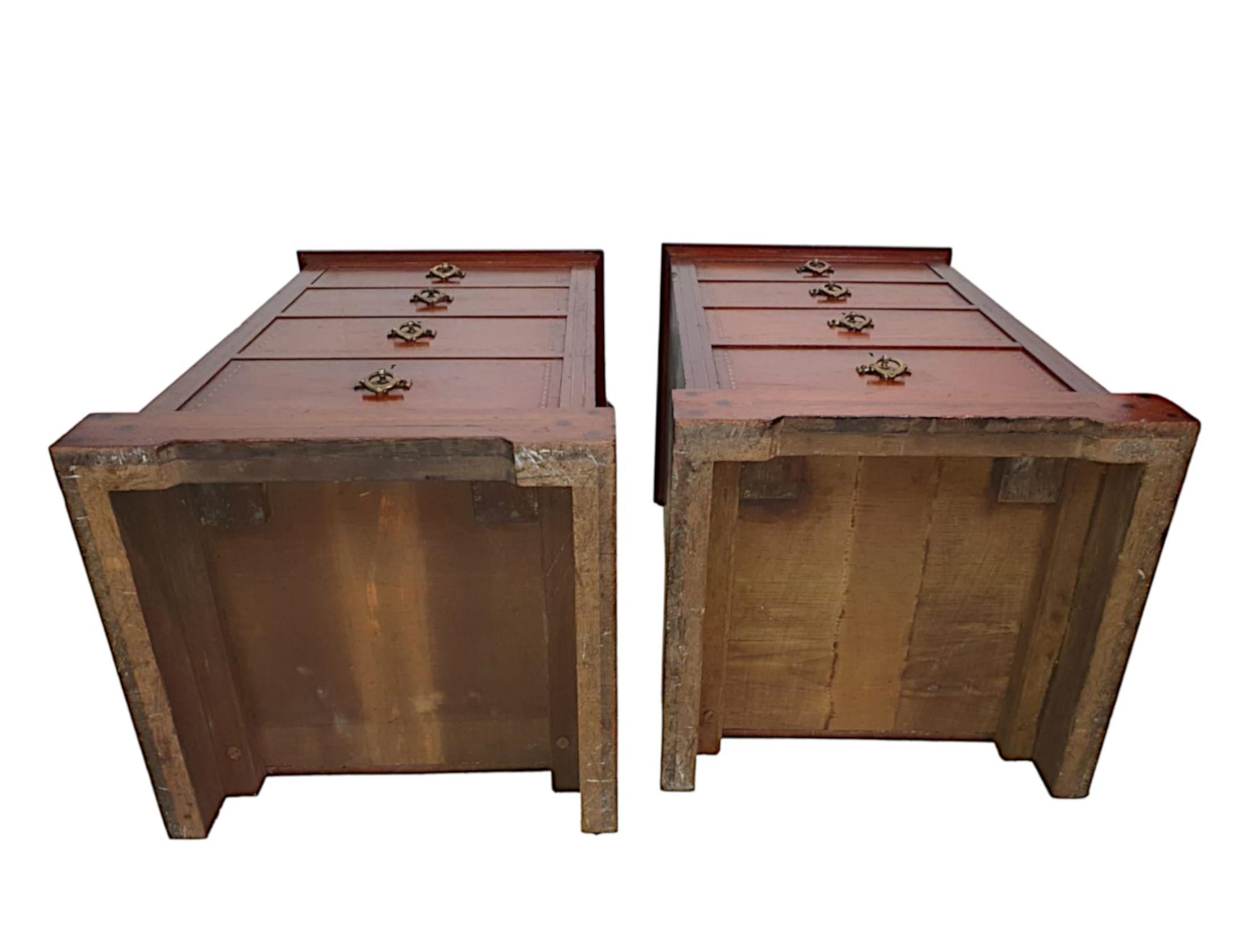 Brass Lovely Quality Pair of 19th Century Inlaid Bedside Chests For Sale
