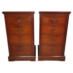 Lovely Quality Pair of 19th Century Inlaid Bedside Chests