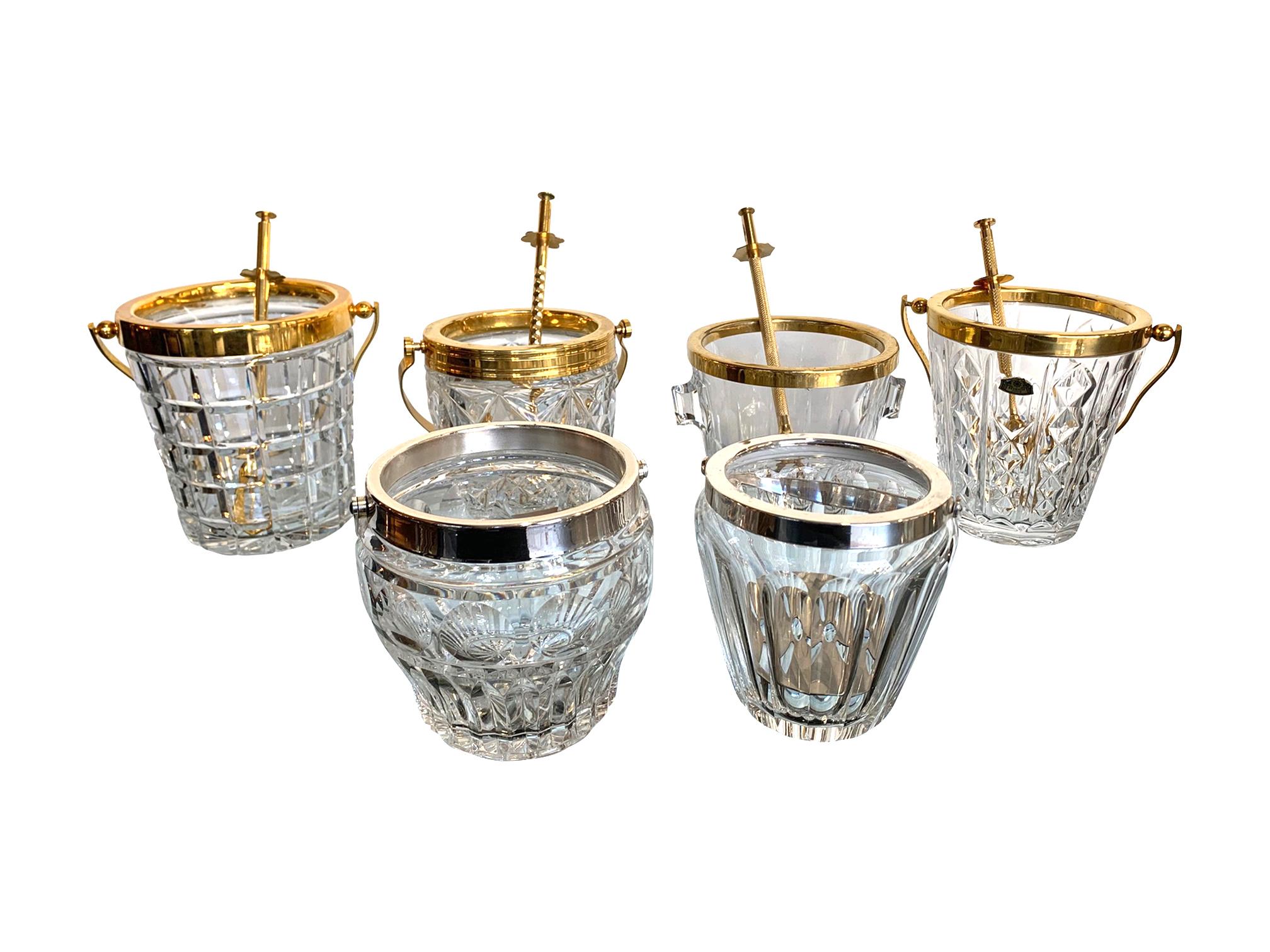 Lovely Rare 1960s Val St Lambert Crystal and Gold-Plated Cocktail Set 7