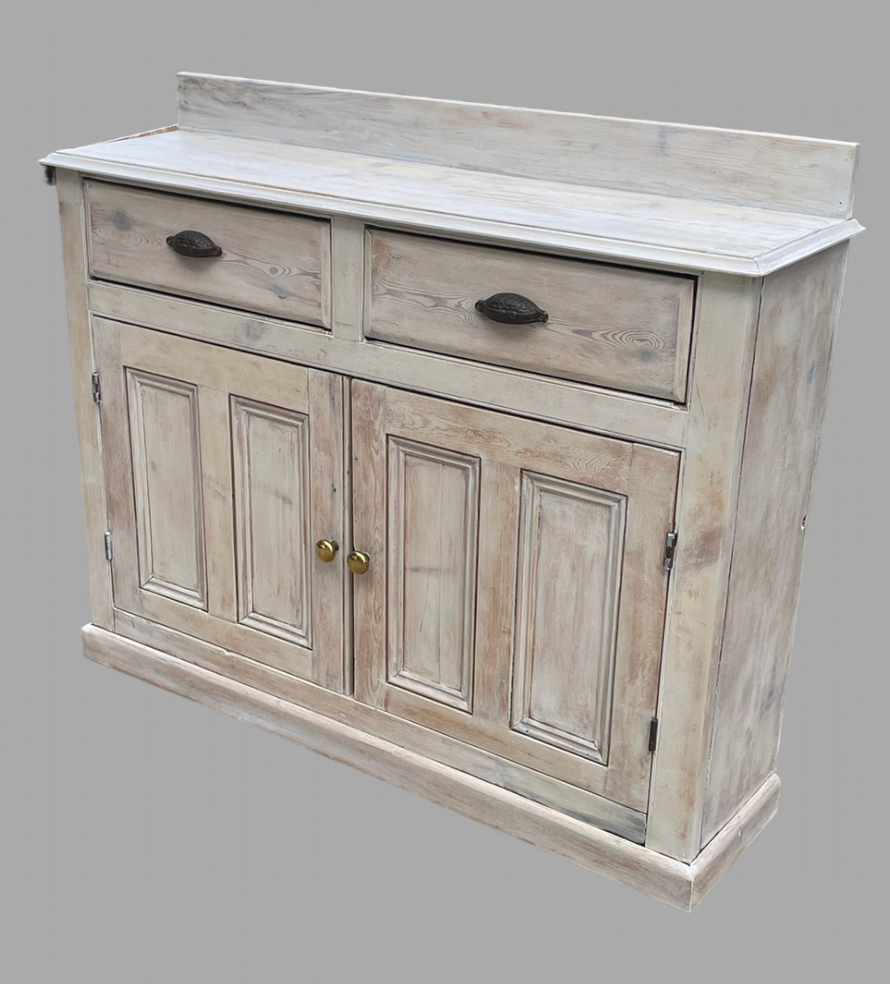 Victorian Lovely Rustic Stripped and Limed Dresser Base