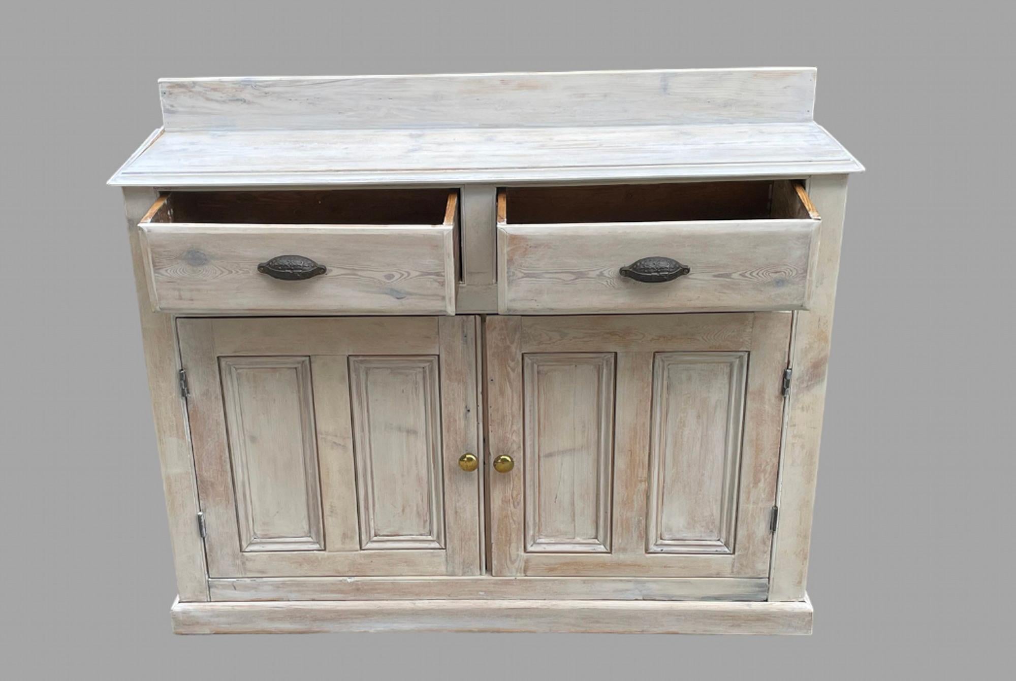 Lovely Rustic Stripped and Limed Dresser Base In Good Condition In Pewsey, GB