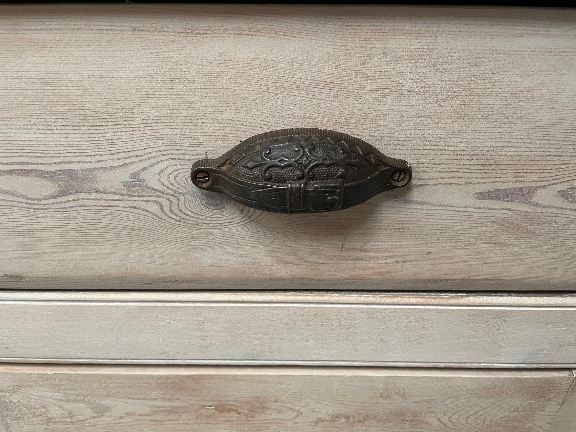 19th Century Lovely Rustic Stripped and Limed Dresser Base